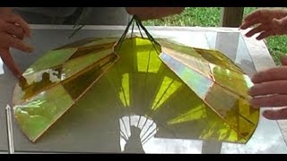 Lampshade 3D assembly with quotstring haulquot method Stained glass [upl. by Kramnhoj]