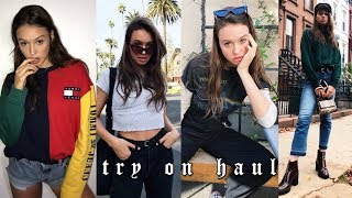 HUGE TRYON CLOTHING HAUL 2018 Brandy Melville I AM GIA Vintage Fenty Puma etc [upl. by Tavia]