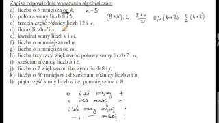 Zapisywanie wyrażeń algebraicznych [upl. by Oalsinatse]