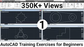 AutoCAD Training Exercises for Beginners  1 [upl. by Lein]