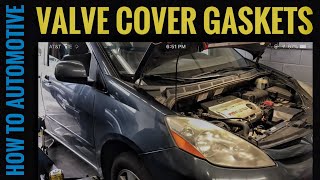 Replacing Front And Rear Valve Cover Gaskets On A 20042010 Toyota Sienna With 33l Engine [upl. by Lrae]