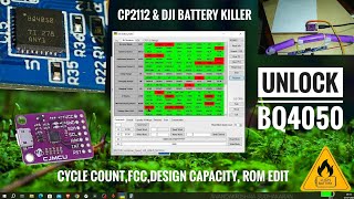 CP2112 and DJI Battery Killer Rewrite BQ4050ROMquot Laptop battery data retrieval  BMS HACK [upl. by Ynobe]