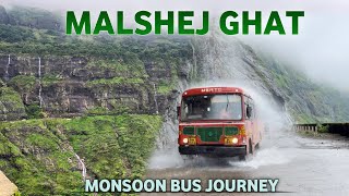 Mumbai To Ahmednagar Msrtc Bus Monsoon Journey  Malshej Ghat  Lalpari [upl. by Atsirhcal130]