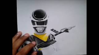 sentai megaranger mega black drawing how dub [upl. by Eisus]