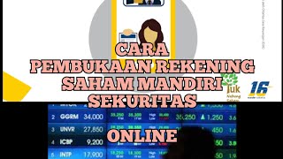 Tutorial pembukaan rekening saham mandiri sekuritas [upl. by Dalton]