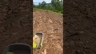 Seeding After Dozer Work Ryobi Seed Spreader in Action [upl. by Fabiano]