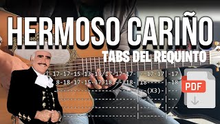 Requinto de HERMOSO CARIÑO Tutorial en Guitarra VICENTE FERNANDEZ  para principiantes [upl. by Ramberg]