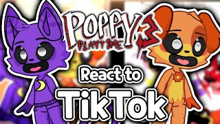 Poppy playtime Chapter 3 react to Smiling Critters Tiktok 💜🎭  Gacha Reacts  Gacha Life 2 [upl. by Oiretule221]