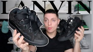 Black Cats LANVIN Curb Sneaker Triple Black Review  ON FOOT [upl. by Drhcir]