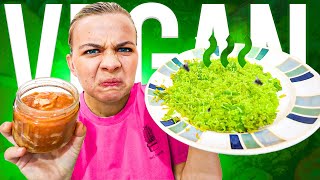 EATING ONLY VEGAN FOOD FOR 24 HOURS [upl. by Ylerebmik54]