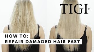 How to Repair Severely Damaged Hair Fast  TIGI Copyright SOS Treatment  TIGI Copyright [upl. by Reivaz]