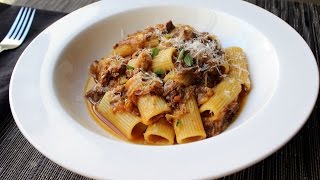 Pasta alla Genovese  Rigatoni with GenoveseStyle Meat Sauce [upl. by Sucerdor]