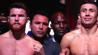 Golovkin y Canelo dan el peso para pelea de este sábado [upl. by Lory]