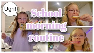 My School Morning Routine Officially Leah [upl. by Idnam]