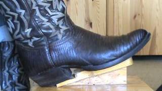 Brown Lizard Cowboy Boots 02 of 03 Polishing and Shining [upl. by Llerrot307]