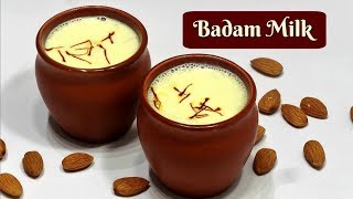 Badam Milk Recipe  Almond Milk  Badam Milkshake  KabitasKitchen [upl. by Nohtahoj850]