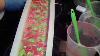 Making amp Cutting Winter Candy Apple Soap Full Loaf [upl. by Myrlene918]