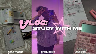 a productive study with me vlog ☆ year 10 gcse mock revision [upl. by Ivette]