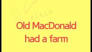 Old MacDonald Had A Farm Lyrics Only [upl. by Randall]