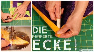 Briefecken nähen für Anfänger mit Geling Garantie Patchwork Tutorial mit deiner eigenen Schablone [upl. by Shanna]