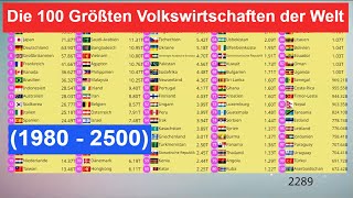 Die 100 Größten Volkswirtschaften der Welt1980  2500 Bruttoinlandsprodukt BIP nach Ländern [upl. by Chloe260]