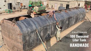 Manufacturing procedure of Huge Tank 95000 liter With Basic Tools  Hino Truck [upl. by Kathleen299]