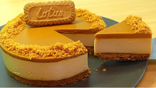 NoBake Lotus Biscoff Cheesecake No gelatin No egg No oven No mixer [upl. by Nuavahs]