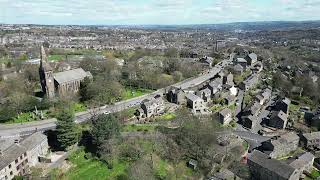 Golcar Town End Drone 7 Apr 23 [upl. by Ynnelg]