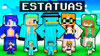 Batalla de ESTATUAS DE FANS LOCAS en Minecraft [upl. by Llewen]