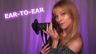 ASMR EarToEar Breathing Cheek Cupping Brushing Mouthy Sounds Tongue Clicks Ear Massage ♡ [upl. by Marc]