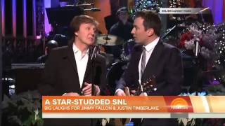 SNL Paul McCartney Madonna join Jimmy Fallon and Justin Timberlake YouTube [upl. by Rosemare]