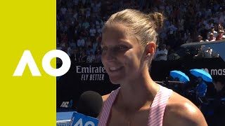 Karolina Pliskova oncourt interview QF  Australian Open 2019 [upl. by Kinch]