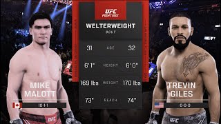 UFC Edmonton Malott vs Giles UFC 5 Simulation [upl. by Klehm]