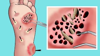 ASMR animation sea urchin spine and maggots removal  Treatment of Severely Injured Animation [upl. by Ruthann]