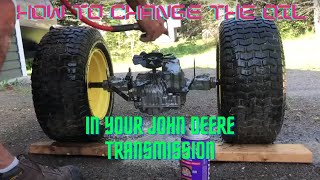 How to change your oil in your Differential  transaxle  Transmission John Deere Lawn Tractor [upl. by Odnam]