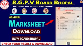 How To Download RGPV Board Marksheet  RGPV Marksheet Download  original marksheet download RGPV [upl. by Acimaj484]