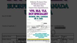 Japan Visa  Japan Tourist Study Work Visa Appointments From Pakistan Gulf Asia Europe UK USA [upl. by Atterehs594]