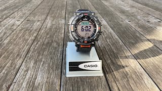 Casio PRO TREK PRG 340  étalonner l’altimètre de votre montre tutoriel [upl. by Annahsed]