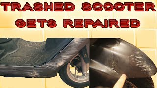 Smashed Up Road Rash Scooter Fairing Restoration Repairs [upl. by Ekaj]