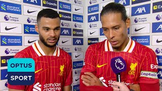 Were just going to STAY HUMBLE  Virgil van Dijk and Cody Gakpo on Liverpool win over Brighton [upl. by Sharp494]