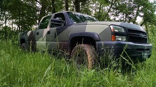 Chevrolet Silverado Gets a Camouflage Paint Job quotProject SkullDozerquot [upl. by Ahsiemac]