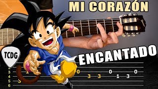 Como tocar la canción de Dragon Ball GT Mi corazón encantado en guitarra acústica  Tablatura TCDG [upl. by Tennos]