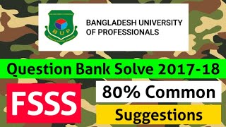 BUP Question Bank SolveFSSS  BUP Admssion Test 202021  Tips amp Tricks [upl. by Htebharas]