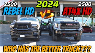 2024 GMC Sierra 2500 AT4X VS RAM 2500 Rebel HD If Money Wasn’t A Factor Who Wins [upl. by Netsirt481]