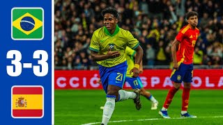 🔴 Spain vs Brazil 33 HIGHLIGHTS Paqueta penalty goal Rodri penalty Endrick goal Olma goal [upl. by Viola]