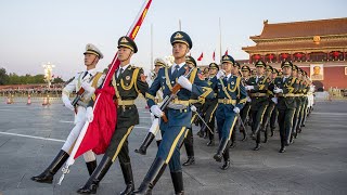 Flagraising ceremony held at Tiananmen Square on Chinas National Day [upl. by Berkeley726]