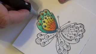 Spectrum Noir Coloring Tutorial  Butterfly [upl. by Nortyad533]