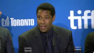 The Magnificent Seven Denzel Washington Press Conference  Toronto Film Festival 2016  ScreenSlam [upl. by Steck]