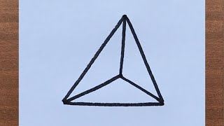 How to Draw a 3D Triangle  Triangular Pyramid  Tetrahedron  Tetrahedra Easy [upl. by Farrah]