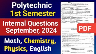 Internal Exam Questions PDF 📄  1st Semester Polytechnic  BGP  NatiTute [upl. by Yennek]